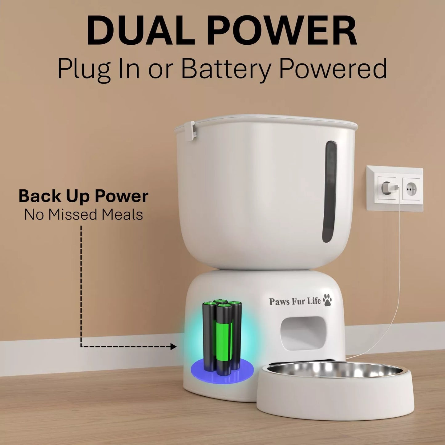 Automatic Cat Feeder & Water Fountain Set | Battery/Wired for Cats & Small Dogs