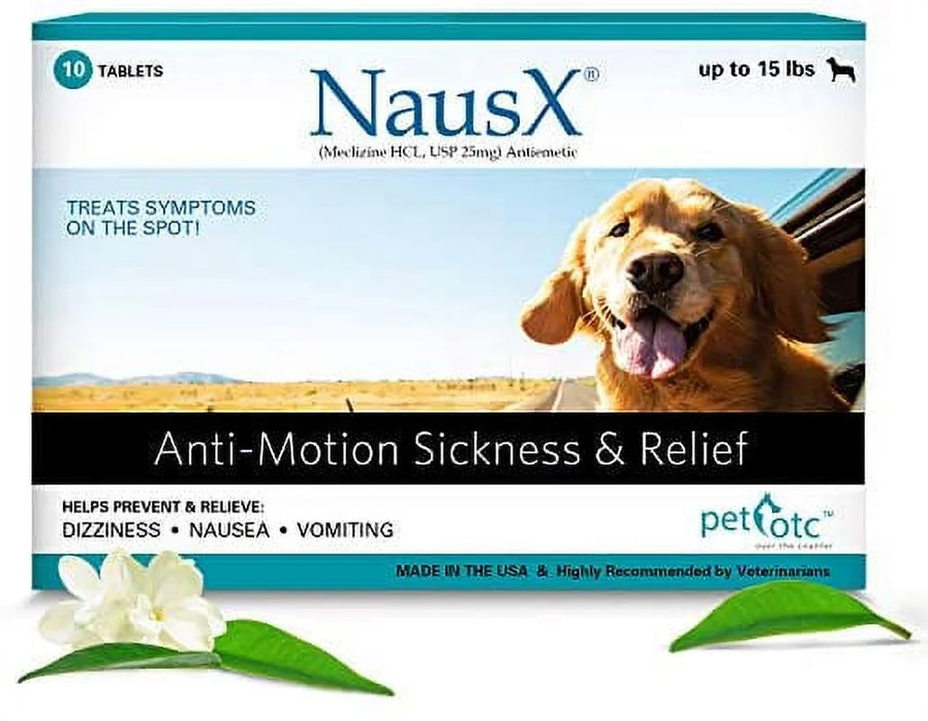 Anti-Motion Sickness and Nausea Relief for Medium Breed Dogs, Relief for Disorientation and Dizziness, 20 Caplets