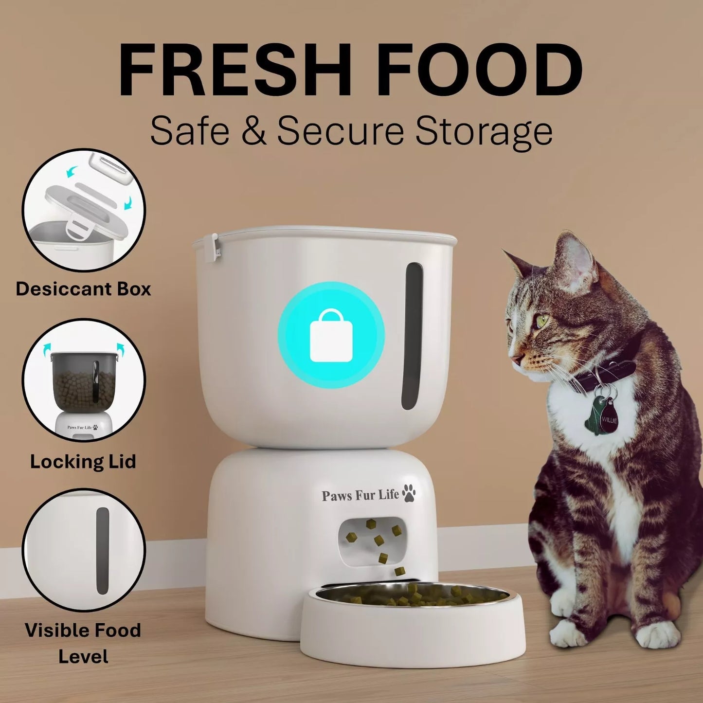 Automatic Cat Feeder & Water Fountain Set | Battery/Wired for Cats & Small Dogs