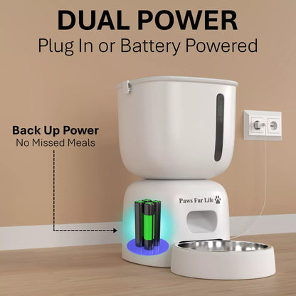 Automatic Cat Feeder & Water Fountain Set | Battery/Wired for Cats & Small Dogs