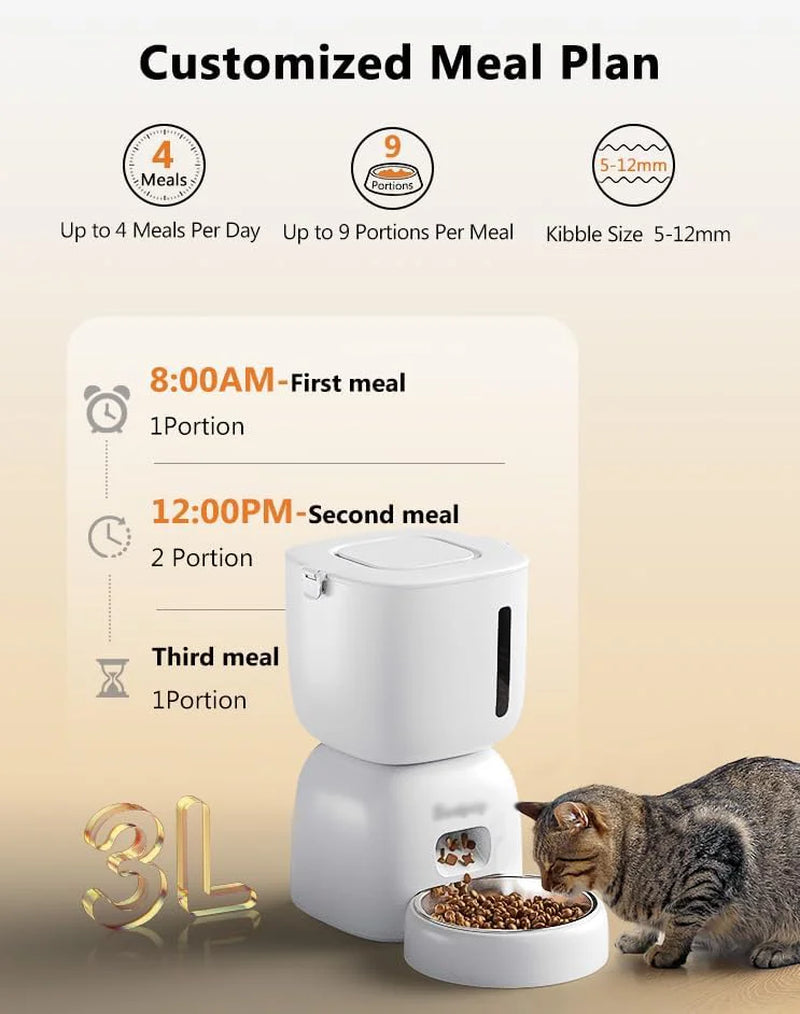 Automatic Cat Feeder & Water Fountain Set | Battery/Wired for Cats & Small Dogs