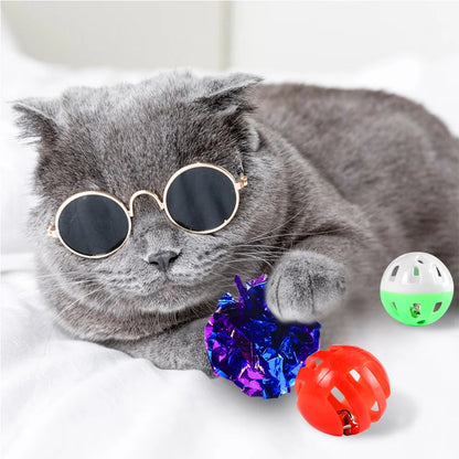 Interactive Cat Kitten Toys Assortments, 2 Way Tunnel, Cat Ball Toys Assortments,Rainbow Ball, Crinkle Ball, Sparkle Ball, Bell Balls,Cat Feather Toys,Cat Mice Toys for Indoor Cats-30 Packs